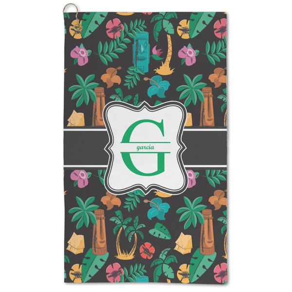 Custom Hawaiian Masks Microfiber Golf Towel - Large (Personalized)