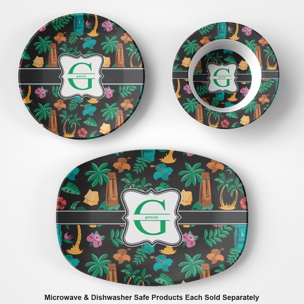 Hawaiian Masks Microwave & Dishwasher Safe CP Plastic Dishware - Group