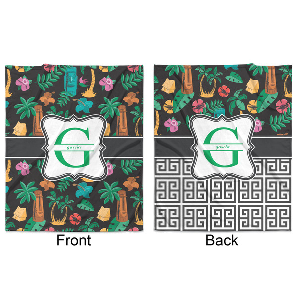 Hawaiian Masks Minky Blanket - 50"x60" - Double Sided - Front & Back