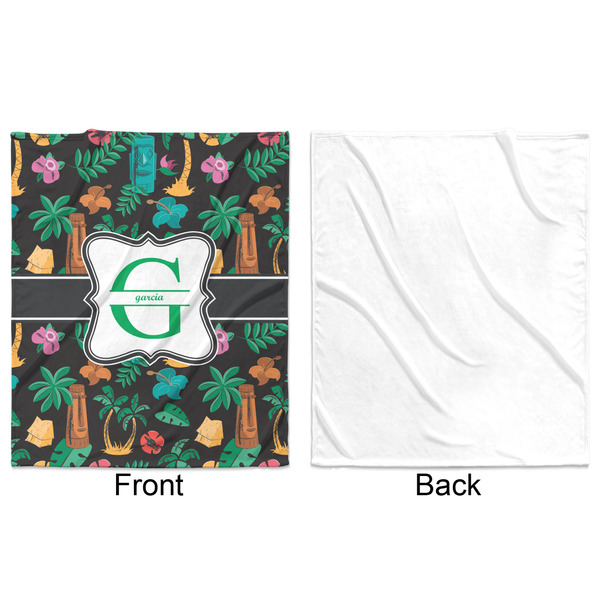 Hawaiian Masks Minky Blanket - 50"x60" - Single Sided - Front & Back