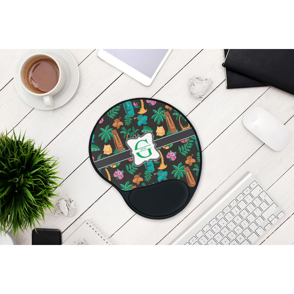 Hawaiian Masks Mouse Pad with Wrist Rest - LIFESYTLE 1