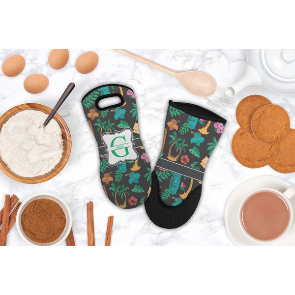 Hawaiian Masks Neoprene Oven Mitt - Lifestyle Image