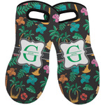 Hawaiian Masks Neoprene Oven Mitts - Set of 2 w/ Name and Initial