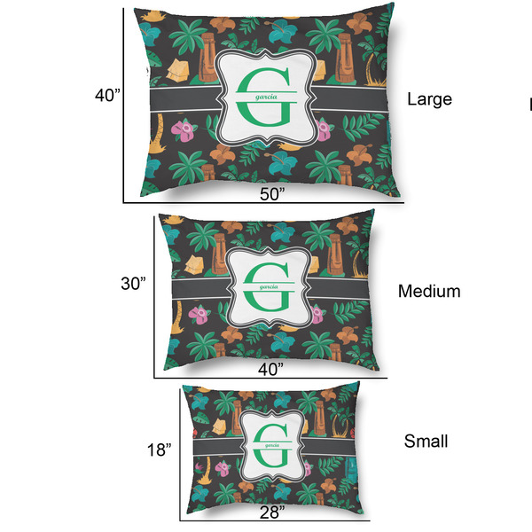 Hawaiian Masks Outdoor Dog Beds - SIZE CHART