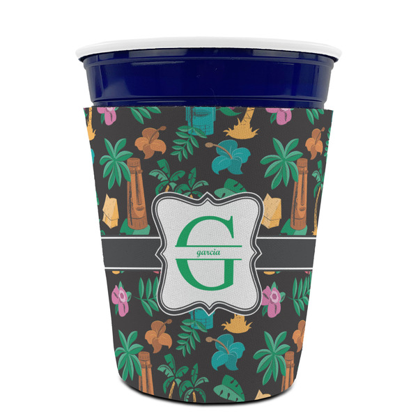 Hawaiian Masks Party Cup Sleeves - without bottom - FRONT (on cup)