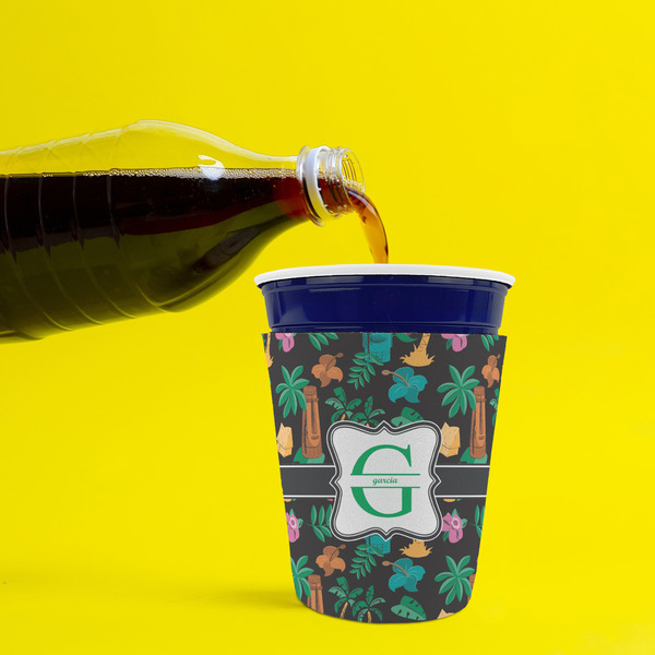 Hawaiian Masks Party Cup Sleeves - without bottom - Lifestyle