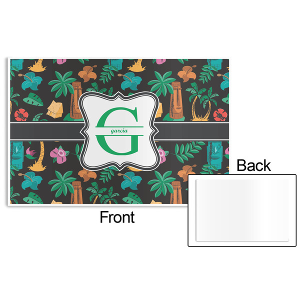 Hawaiian Masks Disposable Paper Placemat - Front & Back