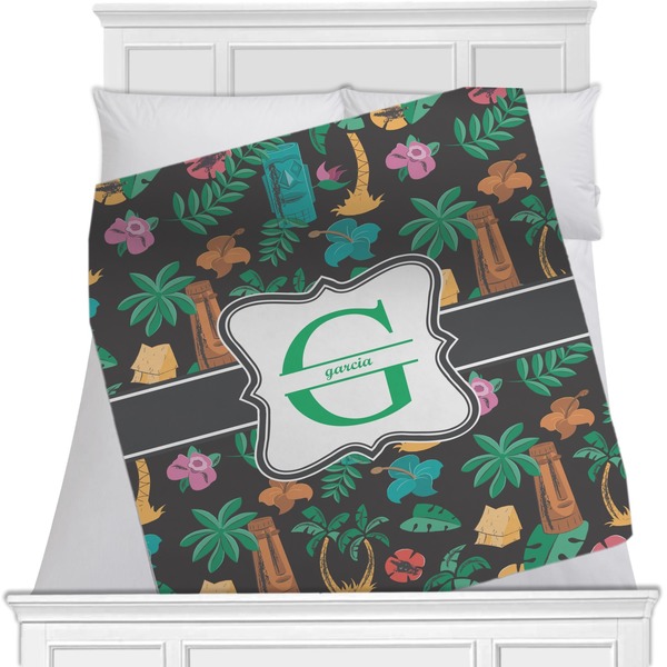 Custom Hawaiian Masks Minky Blanket - Toddler / Throw - 60"x50" - Single Sided (Personalized)