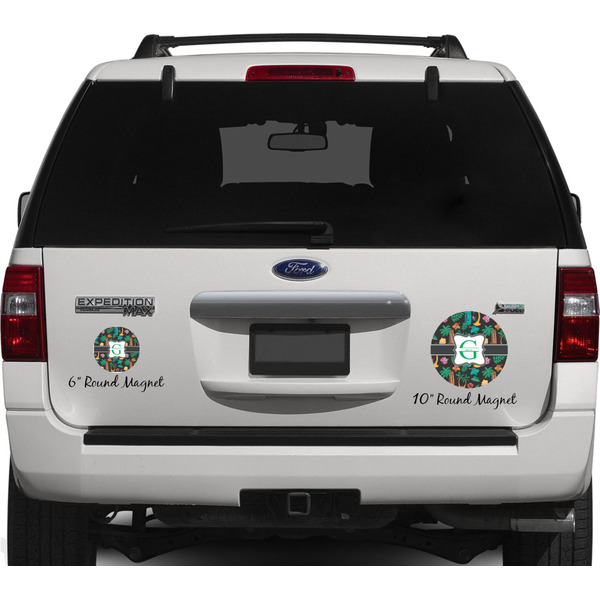 Hawaiian Masks Personalized Car Magnets on Ford Explorer