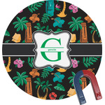 Hawaiian Masks Round Fridge Magnet (Personalized)