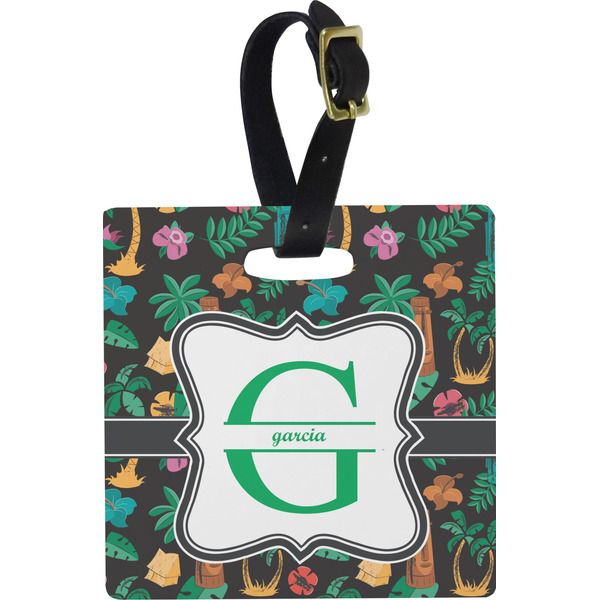 Hawaiian Masks Personalized Square Luggage Tag