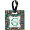Hawaiian Masks Plastic Luggage Tag - Square w/ Name and Initial