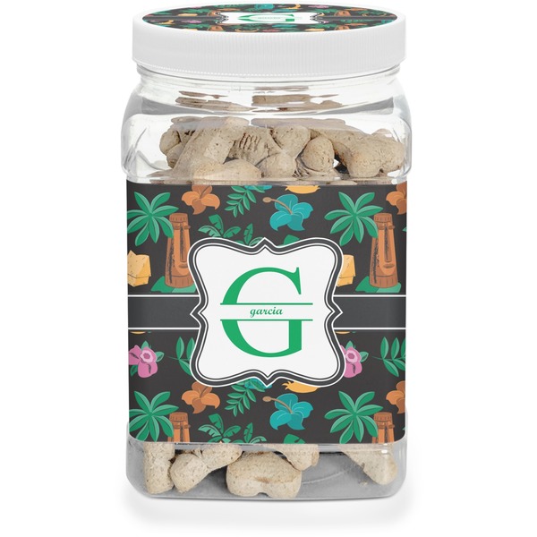 Custom Hawaiian Masks Dog Treat Jar (Personalized)