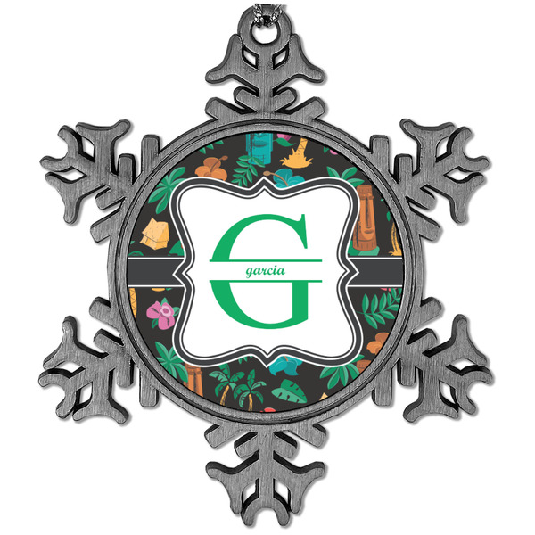 Custom Hawaiian Masks Vintage Snowflake Ornament (Personalized)