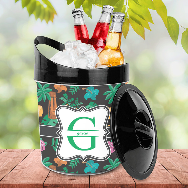 Hawaiian Masks Plastic Ice Bucket - LIFESTYLE
