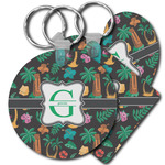 Hawaiian Masks Plastic Keychain (Personalized)