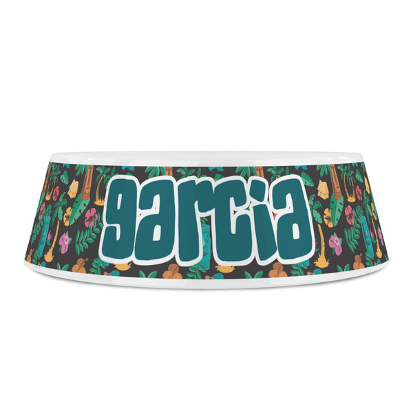 Hawaiian Masks Plastic Pet Bowls - Small - FRONT