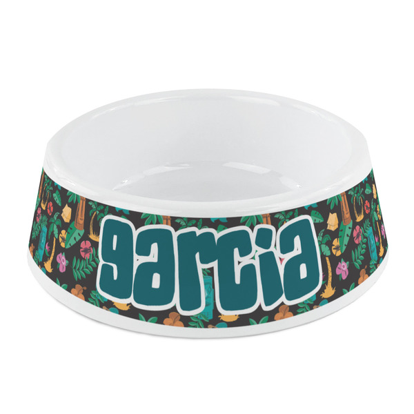 Custom Hawaiian Masks Plastic Dog Bowl - Small (Personalized)