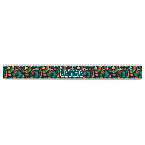 Hawaiian Masks Plastic Ruler - 12" - FRONT