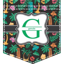 Hawaiian Masks Iron On Faux Pocket (Personalized)