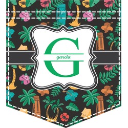 Hawaiian Masks Iron On Faux Pocket (Personalized)