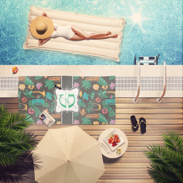 Hawaiian Masks Pool Towel Lifestyle