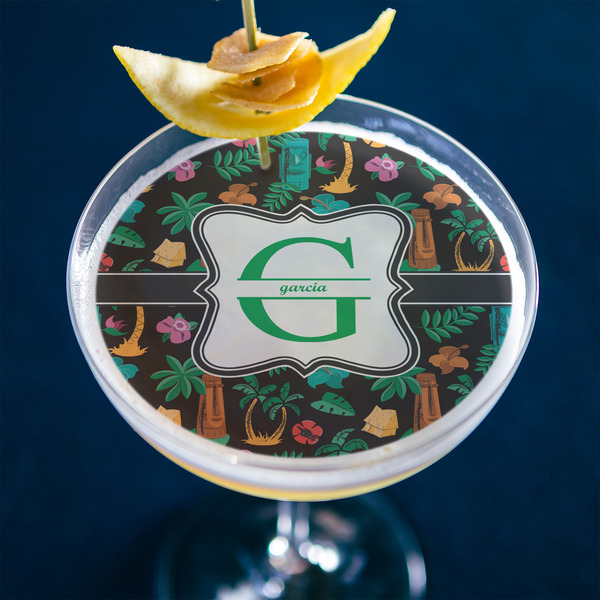 Hawaiian Masks Printed Drink Topper - XLarge - In Context