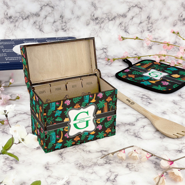 Hawaiian Masks Recipe Box - Full Color - In Context