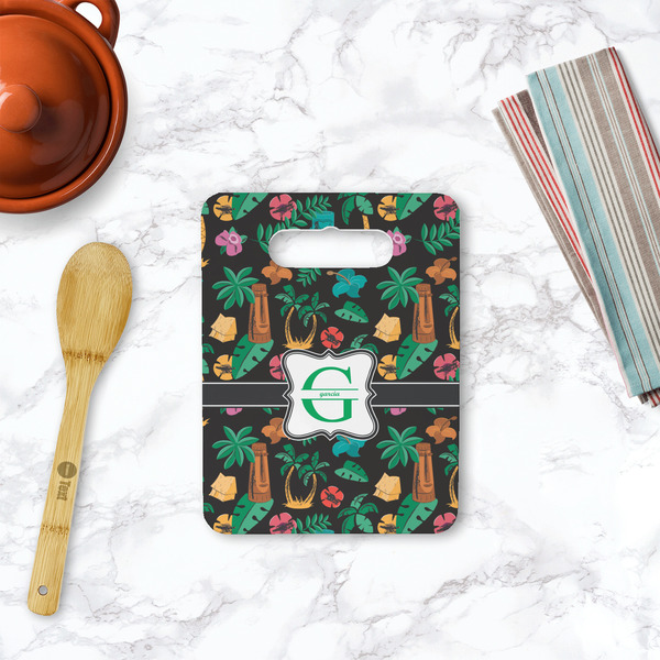 Hawaiian Masks Rectangle Trivet with Handle - LIFESTYLE