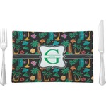 Hawaiian Masks Rectangular Glass Lunch / Dinner Plate - Single or Set (Personalized)