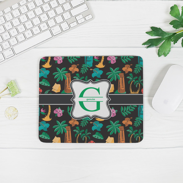 Hawaiian Masks Rectangular Mouse Pad - LIFESTYLE 2
