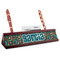 Hawaiian Masks Red Mahogany Nameplate with Business Card Holder (Personalized)