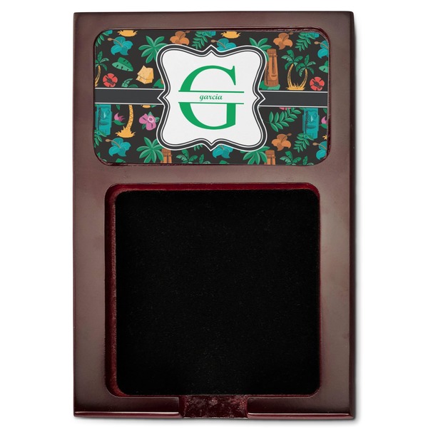 Hawaiian Masks Red Mahogany Sticky Note Holder - Flat