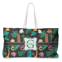 Hawaiian Masks Large Tote Bag with Rope Handles (Personalized)
