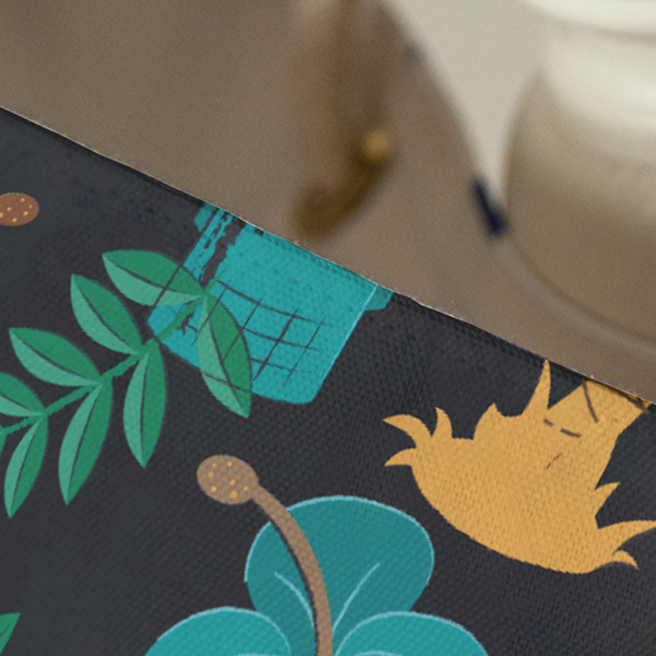 Hawaiian Masks Large Rope Tote - Close Up View