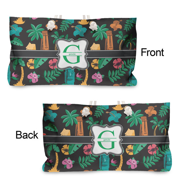 Hawaiian Masks Large Rope Tote - From & Back View