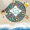 Hawaiian Masks Round Beach Towel Lifestyle