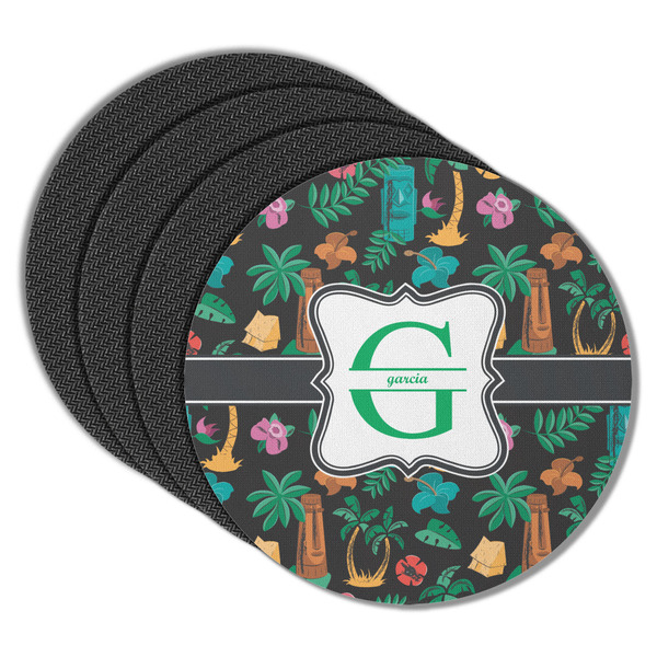 Hawaiian Masks Round Coaster Rubber Back - Main