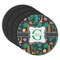 Hawaiian Masks Round Rubber Backed Coasters - Set of 4 (Personalized)