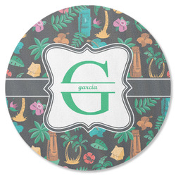 Hawaiian Masks Round Rubber Backed Coaster (Personalized)