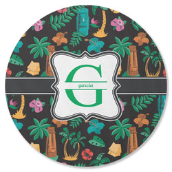 Hawaiian Masks Round Rubber Backed Coaster (Personalized)