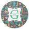Hawaiian Masks Round Rubber Backed Coaster (Personalized)