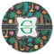 Hawaiian Masks Round Rubber Backed Coaster (Personalized)