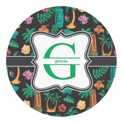 Hawaiian Masks Round Decal (Personalized)
