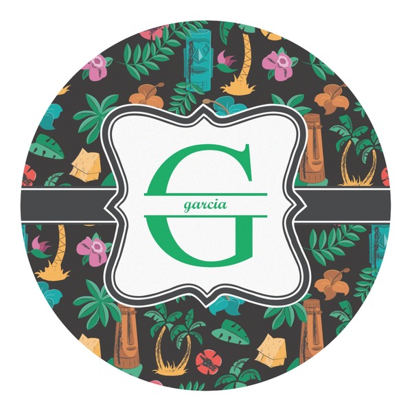 Custom Hawaiian Masks Round Decal (Personalized)