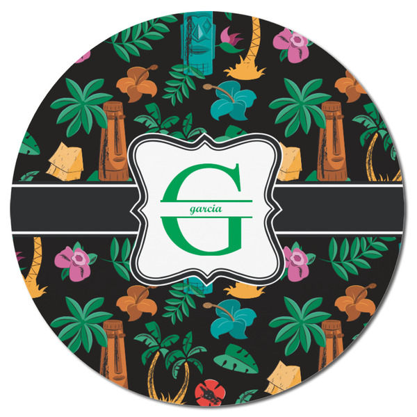 Hawaiian Masks Round Fridge Magnet - FRONT