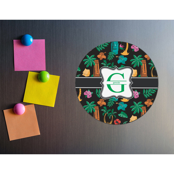 Hawaiian Masks Round Fridge Magnet - LIFESTYLE
