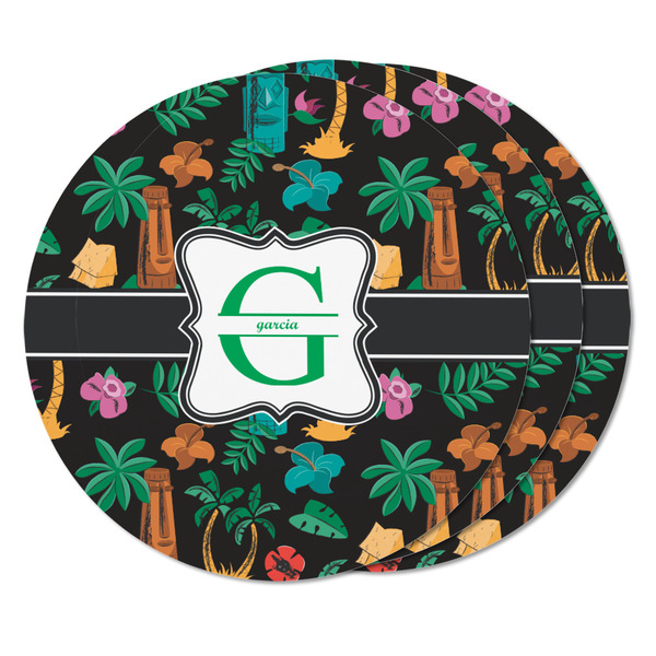 Hawaiian Masks Round Fridge Magnet - THREE