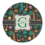 Hawaiian Masks Round Linen Placemat (Personalized)