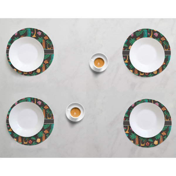 Hawaiian Masks Round Linen Placemats - LIFESTYLE (set of 4)
